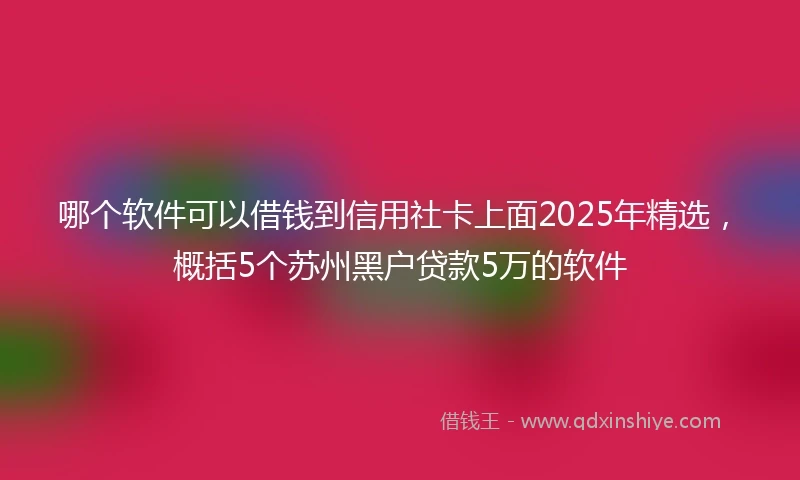 哪个软件可以借钱到信用社卡上面2025年精选，概括5个苏州黑户贷款5万的软件