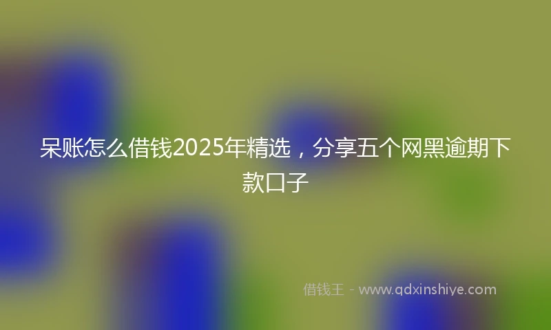 呆账怎么借钱2025年精选,分享五个网黑逾期下款口子