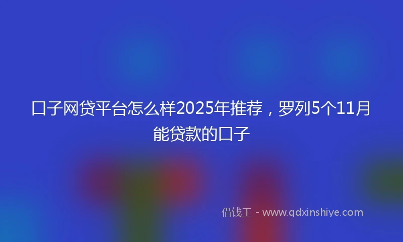 口子网贷平台怎么样2025年推荐，罗列5个11月能贷款的口子