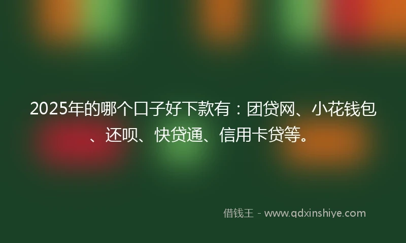 2025年的哪个口子好下款有：团贷网、小花钱包、还呗、快贷通、信用卡贷等。