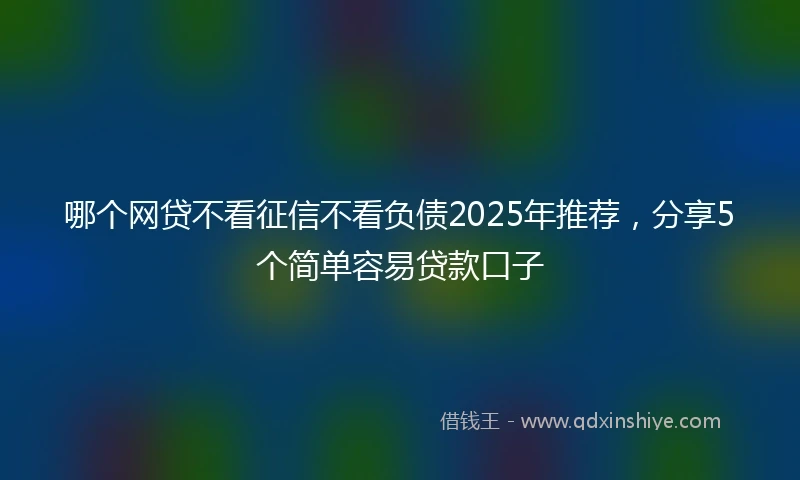 哪个网贷不看征信不看负债2025年推荐，分享5个简单容易贷款口子