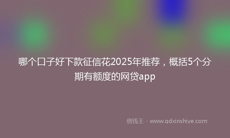 哪个口子好下款征信花2025年推荐，概括5个分期有额度的网贷app