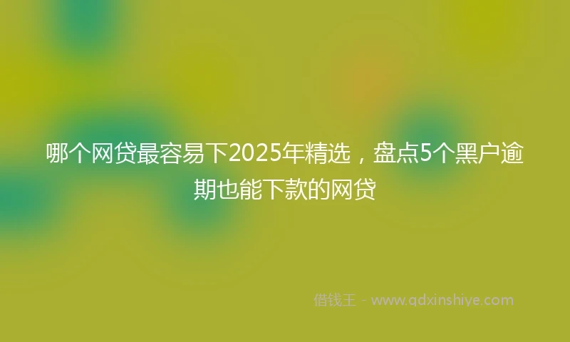 哪个网贷最容易下2025年精选，盘点5个黑户逾期也能下款的网贷
