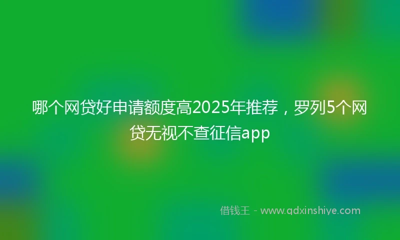 哪个网贷好申请额度高2025年推荐,罗列5个网贷无视不查征信app