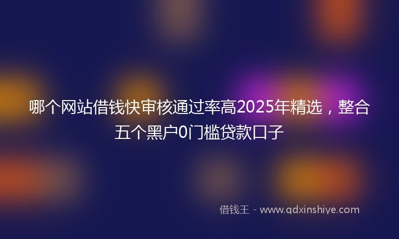 哪个网站借钱快审核通过率高2025年精选,整合五个黑户0门槛贷款口子