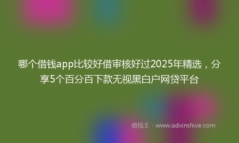 哪个借钱app比较好借审核好过2025年精选，分享5个百分百下款无视黑白户网贷平台