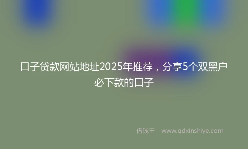 口子贷款网站地址2025年推荐，分享5个双黑户必下款的口子