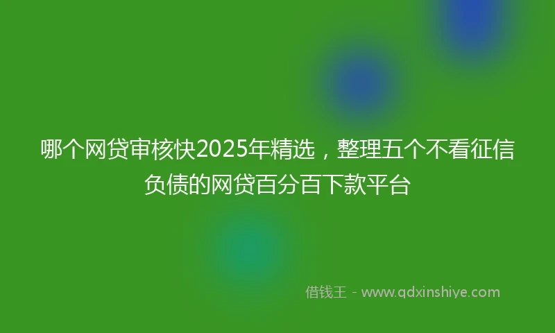 哪个网贷审核快2025年精选，整理五个不看征信负债的网贷百分百下款平台
