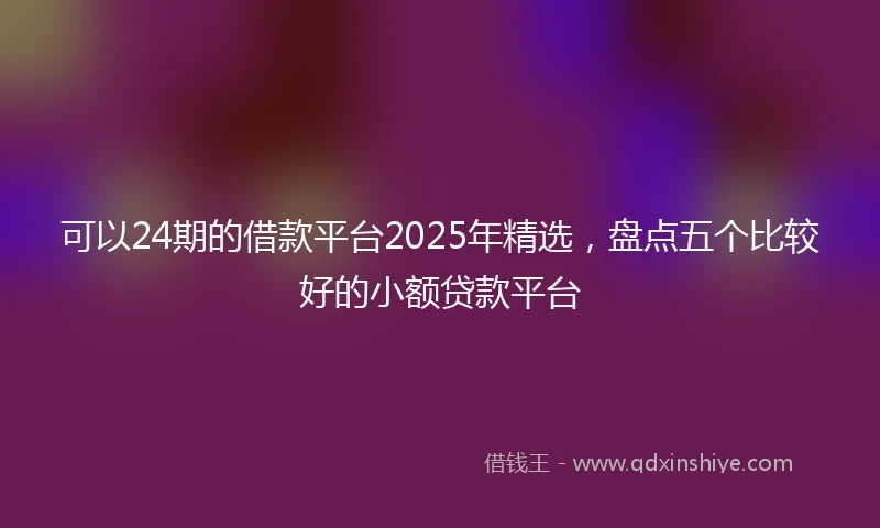 可以24期的借款平台2025年精选,盘点五个比较好的小额贷款平台