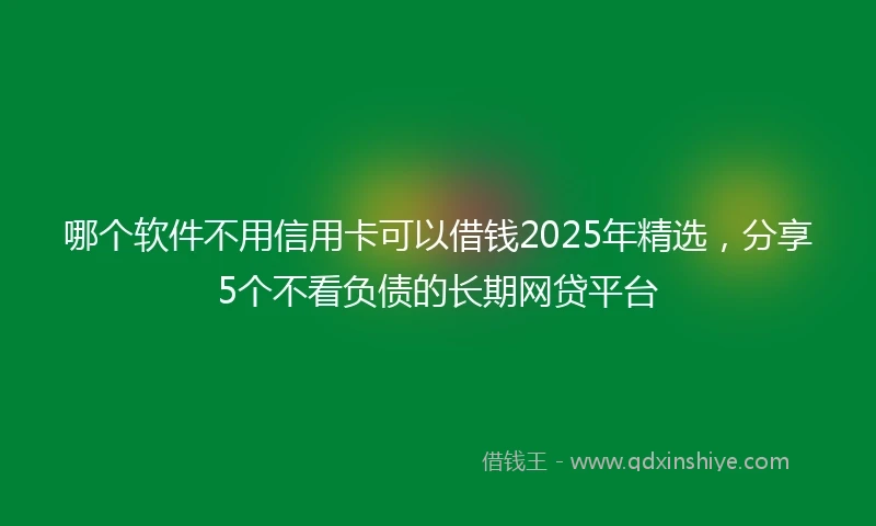 哪个软件不用信用卡可以借钱2025年精选，分享5个不看负债的长期网贷平台