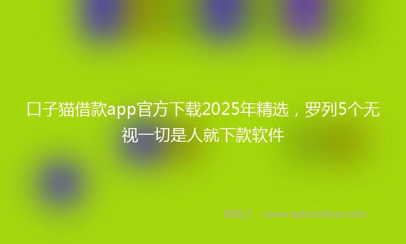 口子猫借款app官方下载2025年精选，罗列5个无视一切是人就下款软件