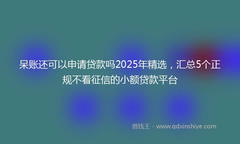 呆账还可以申请贷款吗2025年精选，汇总5个正规不看征信的小额贷款平台