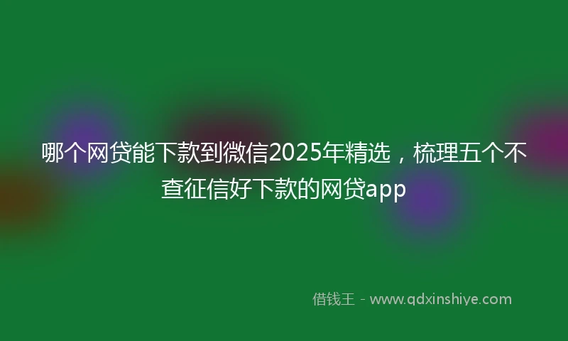 哪个网贷能下款到微信2025年精选，梳理五个不查征信好下款的网贷app