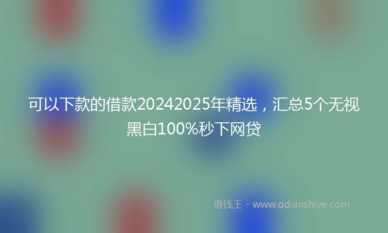 可以下款的借款20242025年精选，汇总5个无视黑白100%秒下网贷