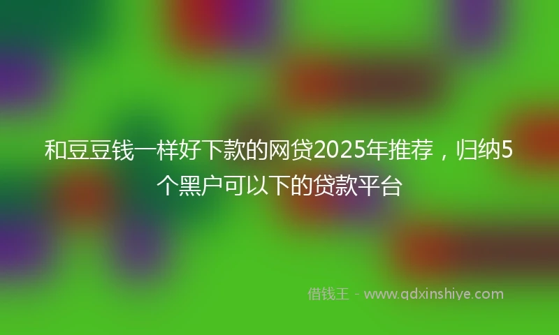 和豆豆钱一样好下款的网贷2025年推荐，归纳5个黑户可以下的贷款平台