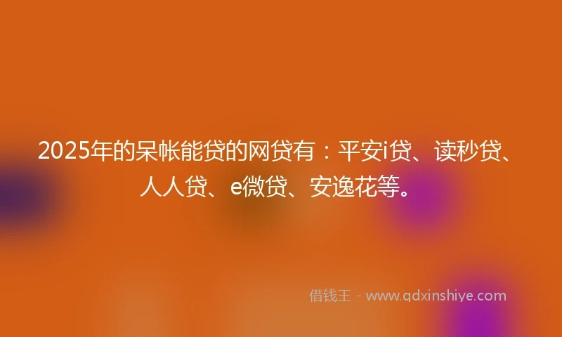2025年的呆帐能贷的网贷有：平安i贷、读秒贷、人人贷、e微贷、安逸花等。