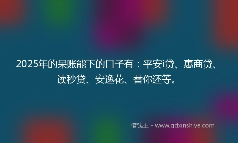 2025年的呆账能下的口子有：平安i贷、惠商贷、读秒贷、安逸花、替你还等。