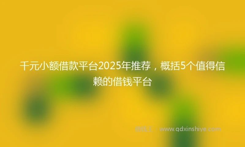 千元小额借款平台2025年推荐，概括5个值得信赖的借钱平台