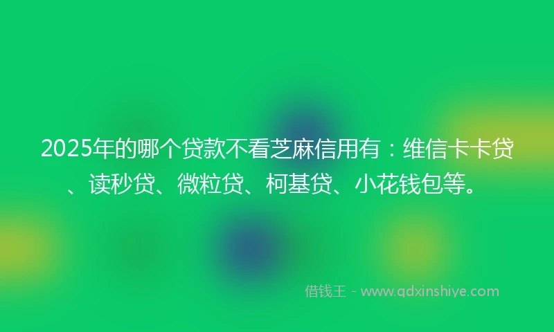 2025年的哪个贷款不看芝麻信用有：维信卡卡贷、读秒贷、微粒贷、柯基贷、小花钱包等。