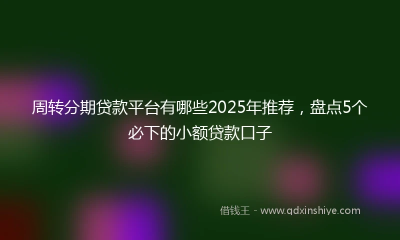 周转分期贷款平台有哪些2025年推荐，盘点5个必下的小额贷款口子