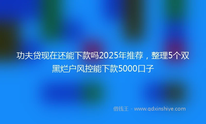 功夫贷现在还能下款吗2025年推荐，整理5个双黑烂户风控能下款5000口子