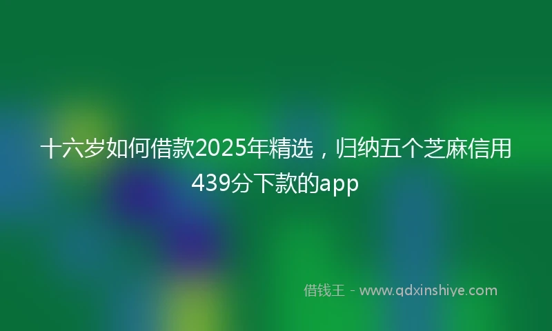 十六岁如何借款2025年精选，归纳五个芝麻信用439分下款的app