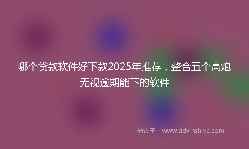 哪个贷款软件好下款2025年推荐，整合五个高炮无视逾期能下的软件