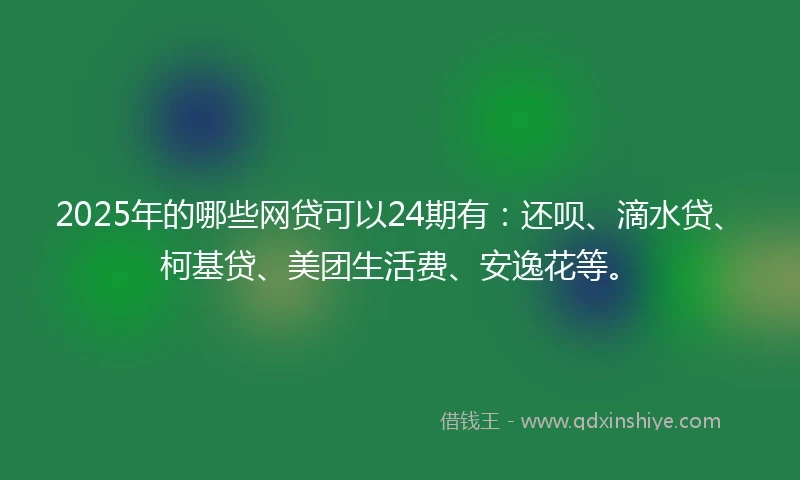 2025年的哪些网贷可以24期有：还呗、滴水贷、柯基贷、美团生活费、安逸花等。