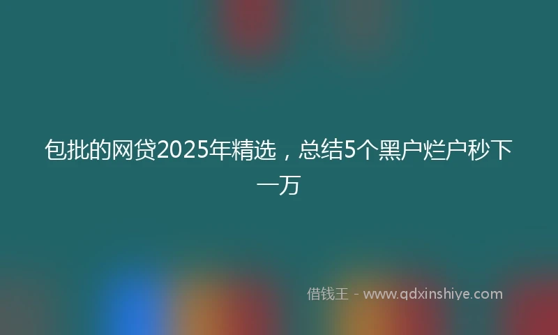 包批的网贷2025年精选，总结5个黑户烂户秒下一万
