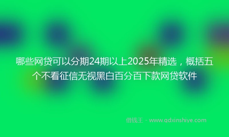 哪些网贷可以分期24期以上2025年精选，概括五个不看征信无视黑白百分百下款网贷软件