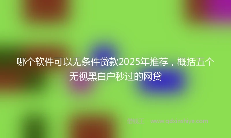 哪个软件可以无条件贷款2025年推荐，概括五个无视黑白户秒过的网贷