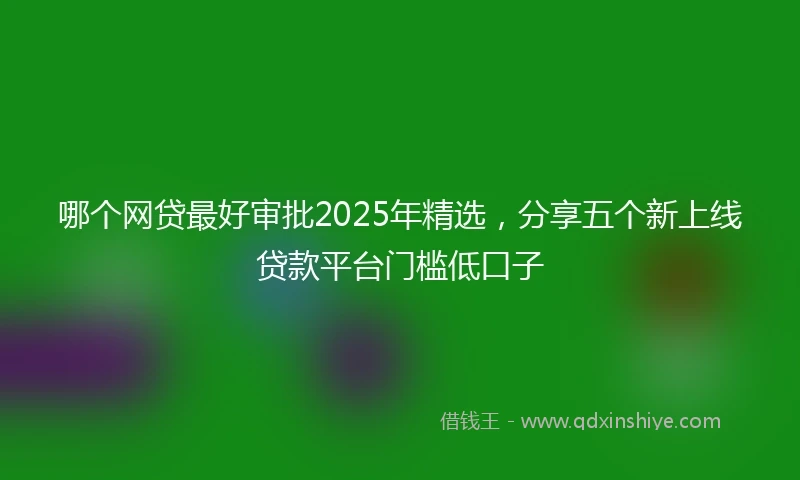 哪个网贷最好审批2025年精选，分享五个新上线贷款平台门槛低口子