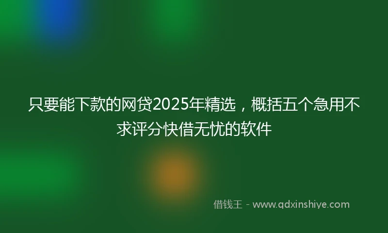 只要能下款的网贷2025年精选，概括五个急用不求评分快借无忧的软件