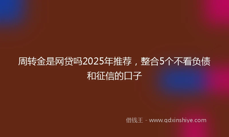 周转金是网贷吗2025年推荐，整合5个不看负债和征信的口子