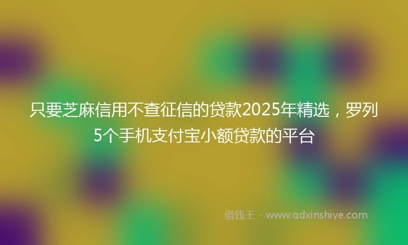 只要芝麻信用不查征信的贷款2025年精选,罗列5个手机支付宝小额贷款的平台
