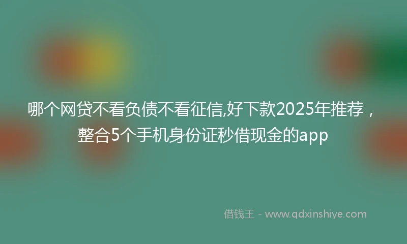 哪个网贷不看负债不看征信,好下款2025年推荐，整合5个手机身份证秒借现金的app