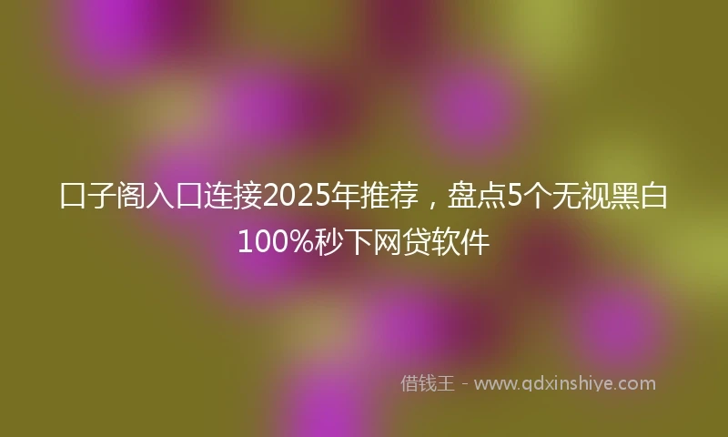 口子阁入口连接2025年推荐，盘点5个无视黑白100%秒下网贷软件