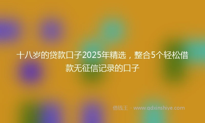十八岁的贷款口子2025年精选，整合5个轻松借款无征信记录的口子