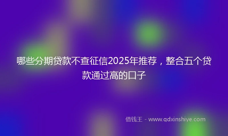 哪些分期贷款不查征信2025年推荐，整合五个贷款通过高的口子