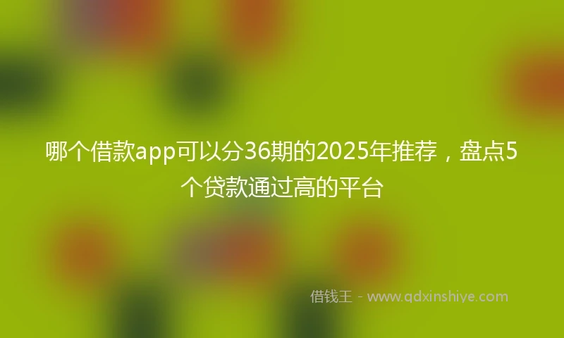 哪个借款app可以分36期的2025年推荐，盘点5个贷款通过高的平台