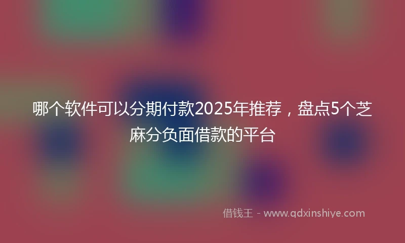 哪个软件可以分期付款2025年推荐，盘点5个芝麻分负面借款的平台