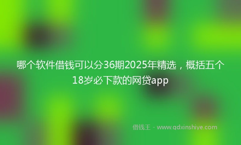 哪个软件借钱可以分36期2025年精选，概括五个18岁必下款的网贷app