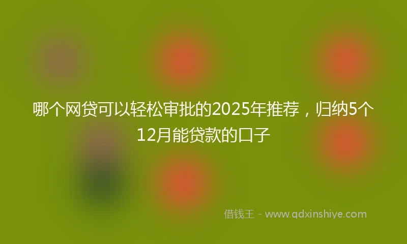 哪个网贷可以轻松审批的2025年推荐，归纳5个12月能贷款的口子