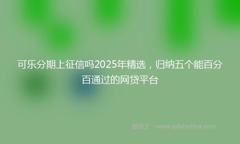 可乐分期上征信吗2025年精选,归纳五个能百分百通过的网贷平台