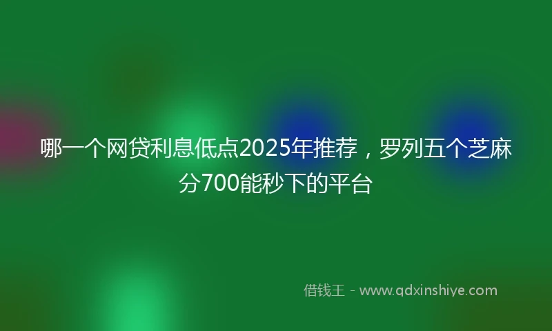 哪一个网贷利息低点2025年推荐，罗列五个芝麻分700能秒下的平台