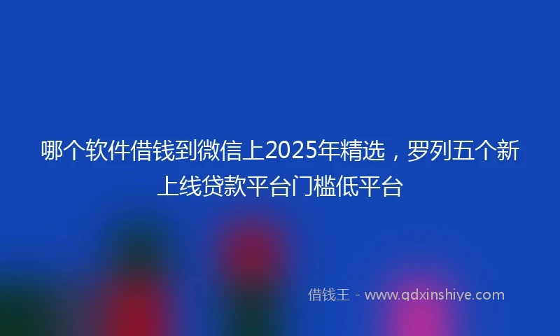 哪个软件借钱到微信上2025年精选，罗列五个新上线贷款平台门槛低平台
