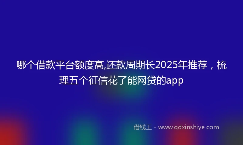 哪个借款平台额度高,还款周期长2025年推荐，梳理五个征信花了能网贷的app
