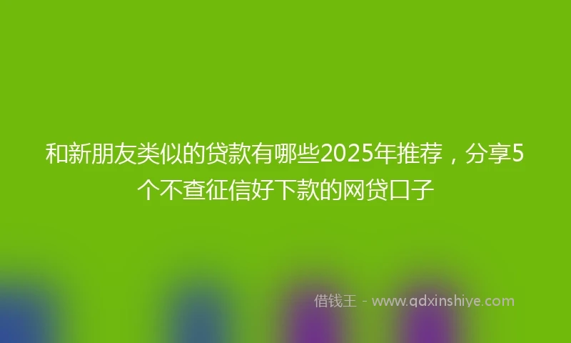 和新朋友类似的贷款有哪些2025年推荐，分享5个不查征信好下款的网贷口子