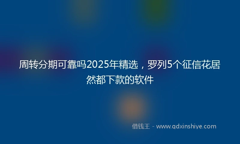 周转分期可靠吗2025年精选，罗列5个征信花居然都下款的软件