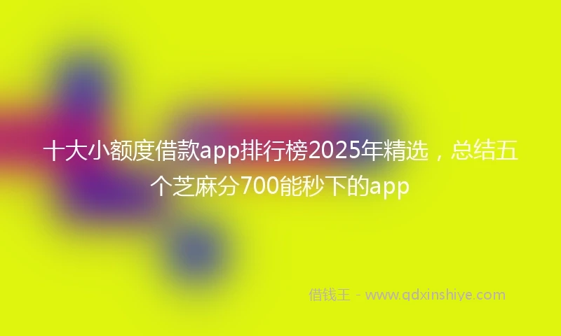 十大小额度借款app排行榜2025年精选，总结五个芝麻分700能秒下的app